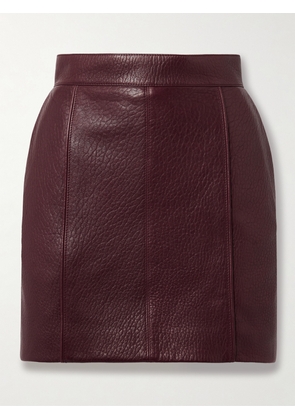 Chloé - Textured-leather Mini Skirt - Burgundy - FR 34,FR 36,FR 38,FR 40,FR 42,FR 44