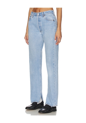 aligrace Vintage Relaxed Split Jeans in Blue. Size 23. Also in 32, 33.