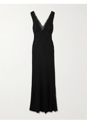 Chloé - Lace-trimmed Silk-jacquard Gown - Black - FR 34,FR 36,FR 38,FR 40,FR 42,FR 44,FR 46
