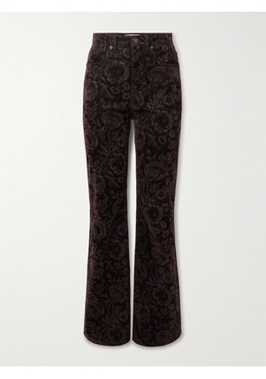 Chloé - Printed High-rise Flared Jeans - Brown - 24,25,26,27,28,29,30,31,32,33