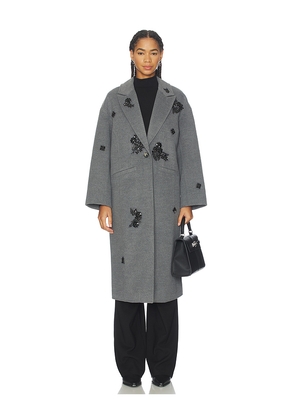 Cinq a Sept Crystal Ivy Gravis Coat in Grey. Size M. Also in S, XS.