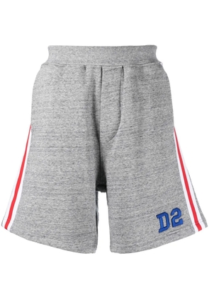 DSQUARED2 logo-embroidered striped track pants - Grey