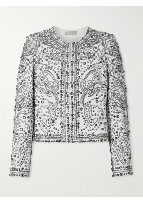 Elie Saab - Studded And Crystal-embellished Cady Jacket - White - FR 38,FR 40,FR 42