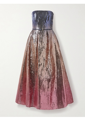Elie Saab - Strapless Pleated Sequined Tulle Gown - Multi - FR 34,FR 36,FR 38,FR 40,FR 42,FR 44