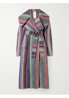 Marrakshi Life - Striped Cotton Trench Coat - Multi - x small,small,medium,large