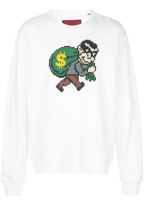 Mostly Heard Rarely Seen 8-Bit Robber printed sweatshirt - White