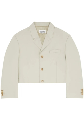 MM6 Maison Margiela single-breasted cropped blazer - Neutrals