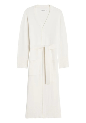 Apparis long waisted-belt cardigan - Neutrals