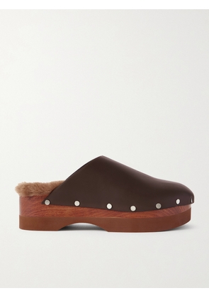 Le Monde Béryl - Agnes Shearling-lined Leather Clogs - Brown - IT36,IT36.5,IT37,IT37.5,IT38,IT38.5,IT39,IT39.5,IT40,IT40.5,IT41,IT41.5,IT42