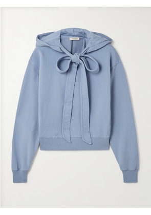 JW Anderson - Tie-detailed Cotton-jersey Hoodie - Blue - xx small,x small,small,medium,large,x large,xx large