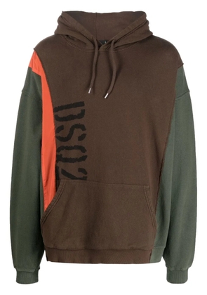 DSQUARED2 colour-blocked logo-print hoodie - Brown