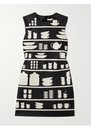 JW Anderson - Printed Satin Mini Dress - Black - UK 4,UK 6,UK 8,UK 10,UK 12,UK 14