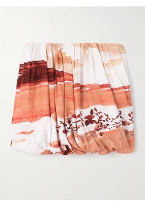 JW Anderson - Pleated Printed Twill Mini Skirt - Multi - UK 4,UK 6,UK 8,UK 10,UK 12,UK 14