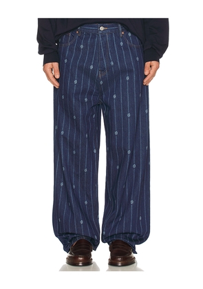 DrÃ´le De Monsieur Le Jean Baggy Monogramme in Blue. Size L. Also in M, S, XL/1X, XXL/2X.