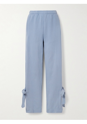 JW Anderson - Tie-detailed Cotton-jersey Straight-leg Sweatpants - Blue - xx small,x small,small,medium,large,x large,xx large