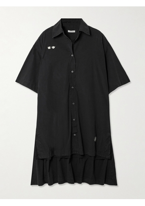 JW Anderson - Embroidered Cotton-voile Midi Shirt Dress - Black - UK 4,UK 6,UK 8,UK 10,UK 12,UK 14