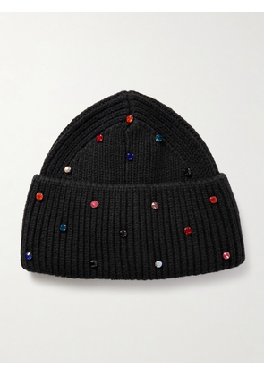 Goldbergh - Dream Crystal-embellished Ribbed-knit Beanie - Black - One size