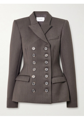 Alex Perry - Double-breasted Twill Blazer - Brown - UK 6,UK 8,UK 10,UK 12,UK 14