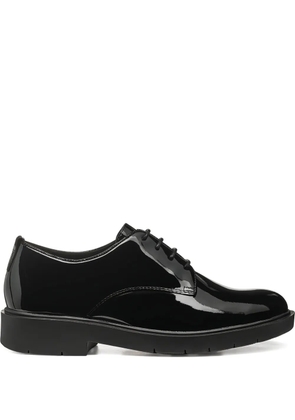 Geox Spherica patent leather lace-up derby shoes - Black