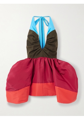 Christopher John Rogers - Halterneck Silk And Cotton-blend Twill Top - Red - US0,US2,US4,US6,US8,US10