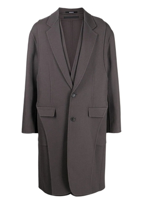 SONGZIO wool asymmetric mid-length coat - Grey