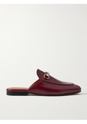 Gucci - Princetown Horsebit-detailed Leather Slippers - Burgundy - IT34,IT34.5,IT35,IT35.5,IT36,IT36.5,IT37,IT37.5,IT38,IT38.5,IT39,IT39.5,IT40,IT40.5,IT41,IT41.5,IT42