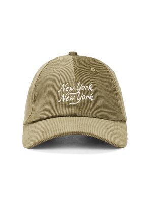 Corridor Script NY NY Cap in Olive.