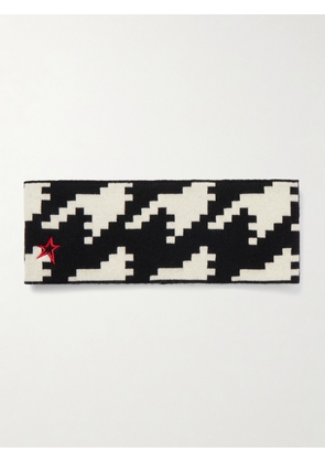 Perfect Moment - Houndstooth Wool-blend Headband - Black - One size