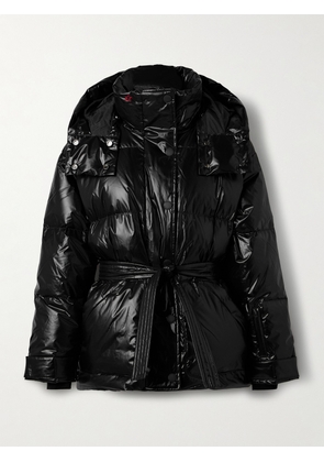 Perfect Moment - Cortina Hooded Belted Quilted Down Ski Jacket - Black - x small,small,medium,large