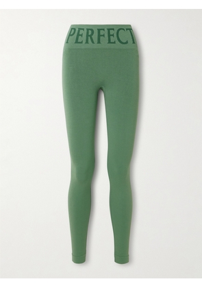 Perfect Moment - Ribbed Thermal Modal-blend Leggings - Green - x small,small,medium,large