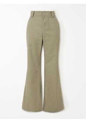 Balenciaga - Slim-fit Flared Organic Cotton Pants - Green - FR 38,FR 40,FR 42