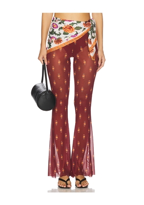 Agua Bendita x REVOLVE Monike + Lexi Pants And Bandana in Burgundy. Size L. Also in S, XS, M, XL.