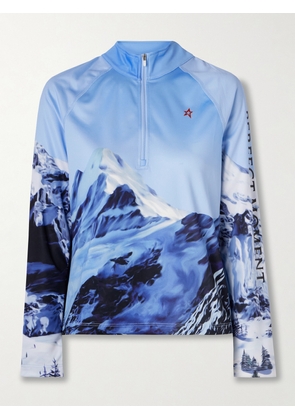 Perfect Moment - Printed Stretch-jersey Base Layer - Blue - x small,small,medium,large