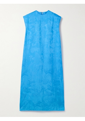 Balenciaga - Satin-jacquard Midi Dress - Blue - FR 34,FR 36,FR 38,FR 40