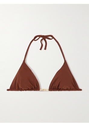 Eres - Bijoux Trésor Ephemere Embellished Triangle Bikini Top - Brown - FR 38,FR 40,FR 42,FR 44