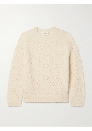 DÔEN - Emiliana Pointelle-knit Alpaca-blend Sweater - Ivory - xx small,x small,small,medium,large,x large