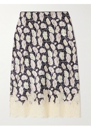 DÔEN - Elowette Lace-trimmed Floral-print Silk-satin Skirt - Multi - xx small,x small,small,medium,large,x large