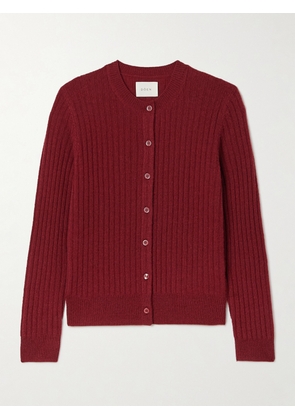 DÔEN - Danaë Ribbed Cashmere Cardigan - Burgundy - xx small,x small,small,medium,large,x large