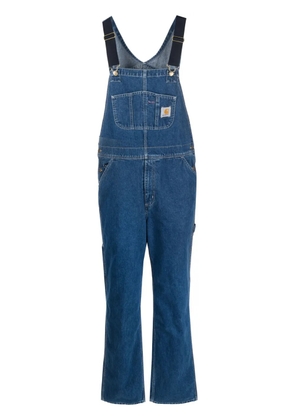 Carhartt WIP logo-patch straight-leg dungarees - Blue