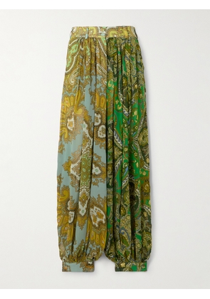 ALÉMAIS - Clemenza Pleated Paisley-print Crepe Tapered Pants - Multi - UK 6,UK 8,UK 10,UK 12,UK 14