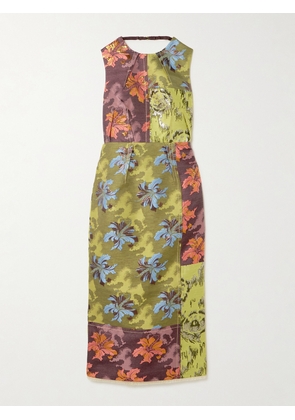 ALÉMAIS - Adriana Paneled Floral-brocade Midi Dress - Multi - UK 6,UK 8,UK 10,UK 12,UK 14
