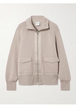 Varley - Roxbury Satin-trimmed Doublesoft® Zip-up Sweatshirt - Gray - xx small,x small,small,medium,large,x large