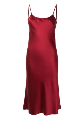 VOZ midi silk slip dress - Red