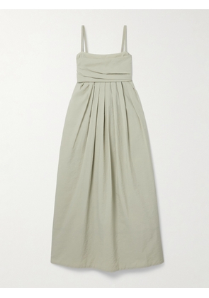 Proenza Schouler White Label - Claudine Open-back Pleated Poplin Midi Dress - Green - US0,US2,US4,US6,US8,US10,US12