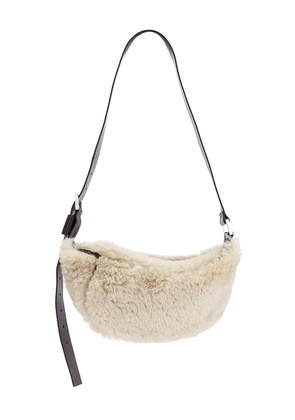 ALLSAINTS Luna Shearling Crossbody in Cream.