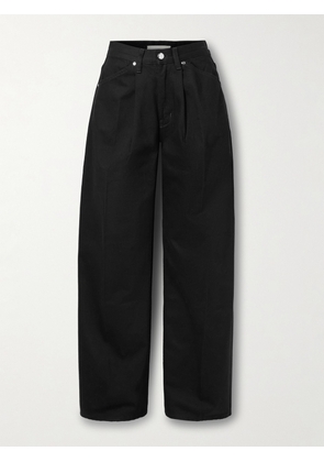 RÙADH - The Archer Pleated High-rise Wide-leg Jeans - Black - 24,25,26,27,28,29,30,31,32