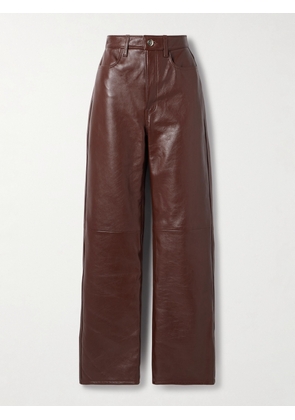 RÙADH - The Quinn Leather Straight-leg Pants - Burgundy - US0,US2,US4,US6