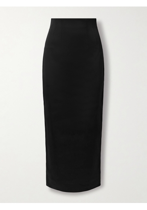KHAITE - Loxley Satin-crepe Maxi Skirt - Black - US0,US2,US4,US6,US8,US10,US12