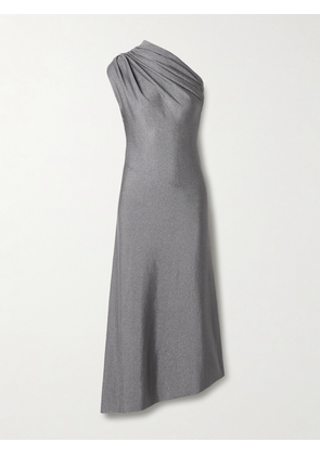 KHAITE - Coast Asymmetric One-shoulder Draped Lurex Dress - Silver - x small,small,medium,large