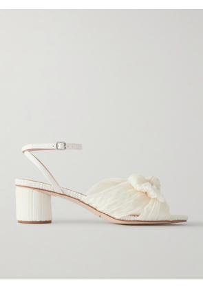 Loeffler Randall - Dahlia Bow-embellished Plissé-organza Sandals - Ivory - US5,US6,US7,US8,US9,US10,US11,US12